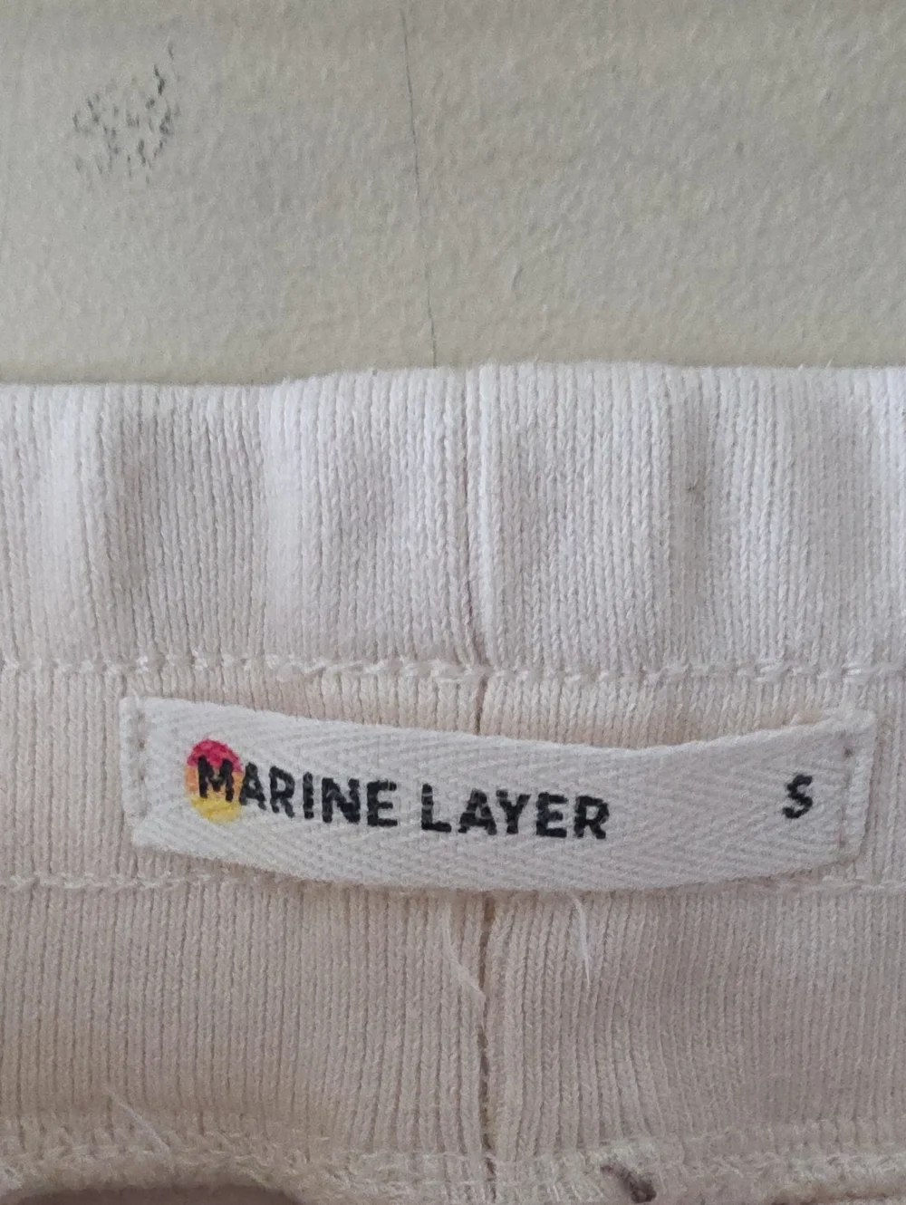 Marine Layer Ribbed Wide-Leg Pants in Creamy White Small